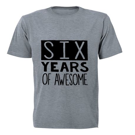 Six Years of Awesome - Kids T-Shirt - Grey