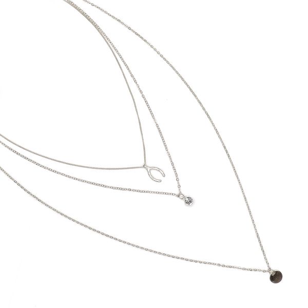 Lakota Inspirations Wishbone Necklace Set-Silver
