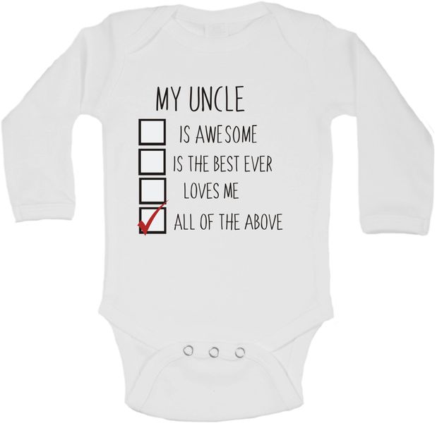 BTSN -My Uncle is all of the above baby grow - L