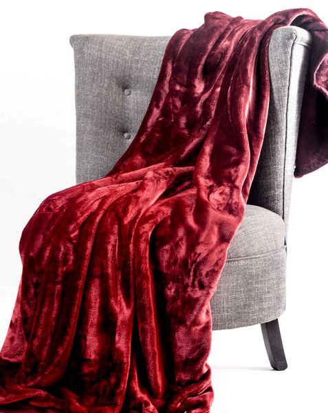 Cashmere "Feel" Luxurious Blankets - Red