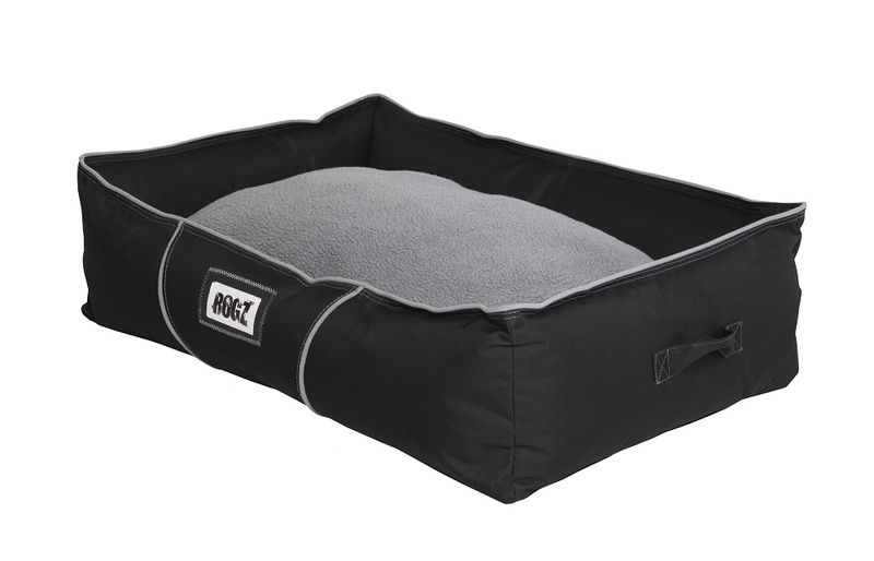 Rogz Dog Bed, Lekka Walled, Large, Black/Grey