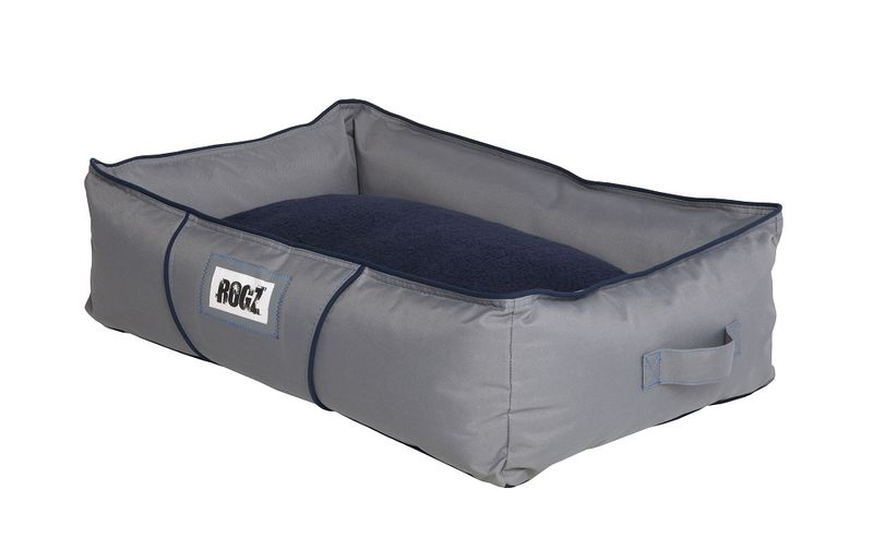 Rogz Dog Bed, Lekka Walled, Medium, Grey/Navy