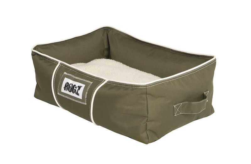 Rogz Dog Bed, Lekka Walled, Small, Olive/Natural
