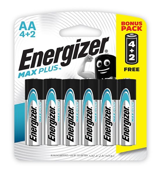 Energizer 1.5v MAX PLUS Alkaline AA Battery Card 4+2 Free