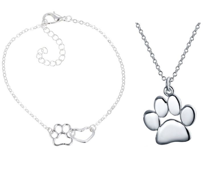 Cute Puppy Love Paw Set (Bracelet &amp; Necklace)