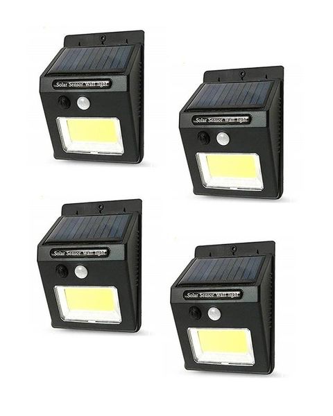 COB Solar Power Motion Sensor Wall Light ( Pack 4 )