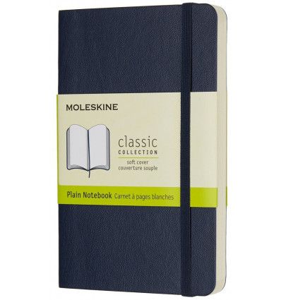 Moleskine Classic Notebook, Pocket, Plain, Sapphire Blue, Soft Cover (3.5 X 5.5)