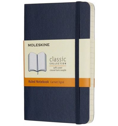 Moleskine Classic Notebook, Pocket, Ruled, Sapphire Blue, Soft Cover (3.5 X 5.5)