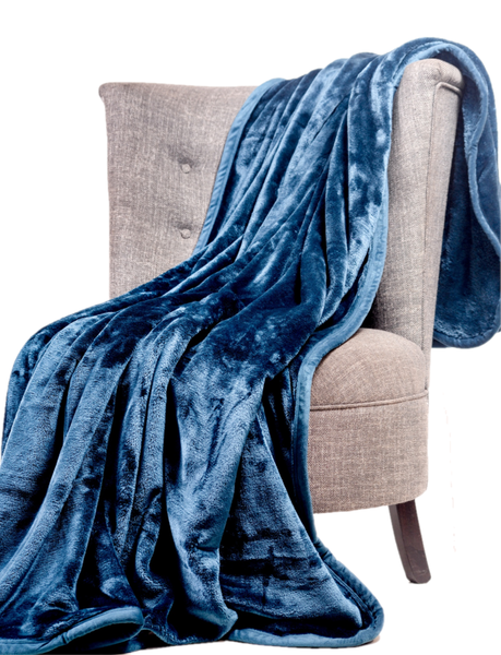 Cashmere-Feel Luxurious Throw - Teal Blue