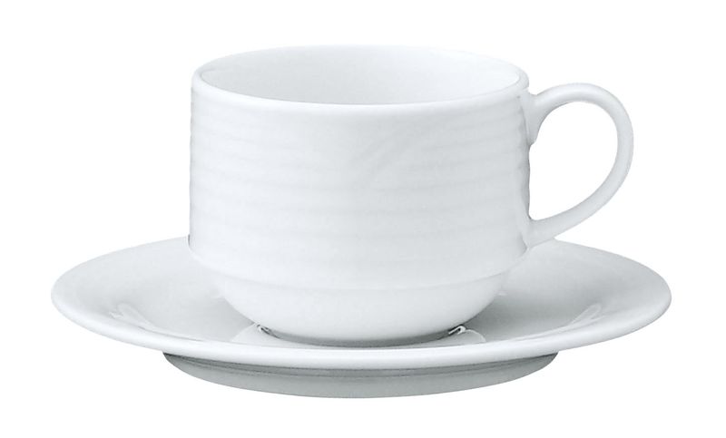 Noritake - Arctic White Stackable Cups &amp; Saucers - Set of 4