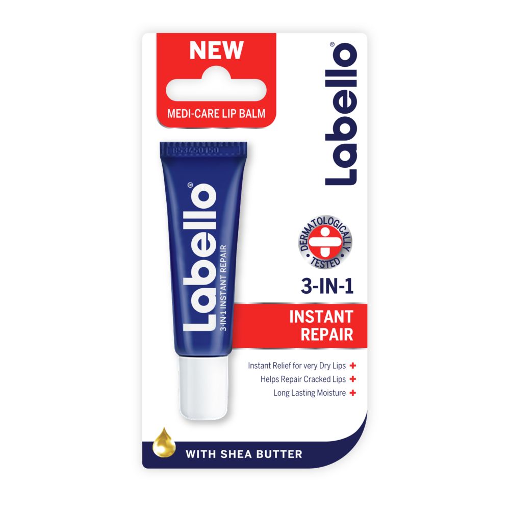 Labello 3in1 Instant Repair MediCare Lip Balm with Shea Butter Tube