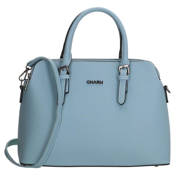 Charm London Canary Wharf Ladies PU Hand Bag - Light Blue