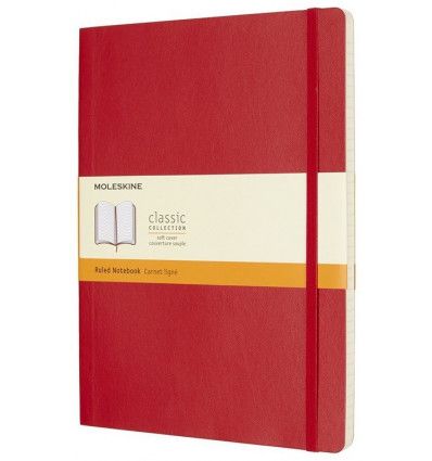 Moleskine Classic Notebook, Extra Large, Ruled, Scarlet Red, Soft Cover (7.5 X 10)
