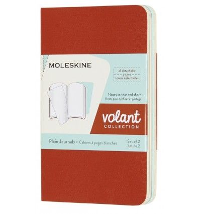 Moleskine Volant Journal, Xs, Plain, Coral Orange/Aquamarine Blue (2.5 X 4.25)