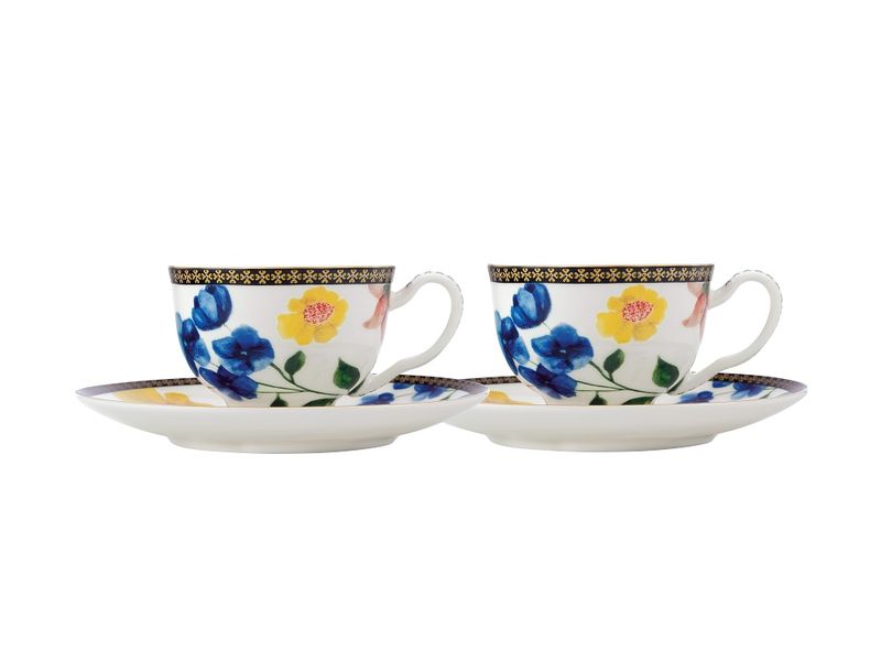 Maxwell and Williams Contessa Espresso Cup And Saucer 85ml Set Of 2 - White