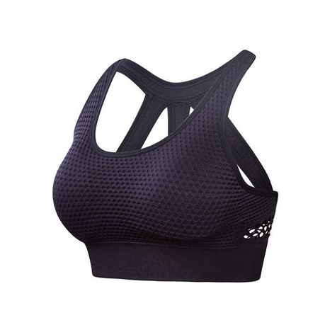 Lucylizz Shockproof Mesh Hollow Out Sports Fitness Gym Bra – Black