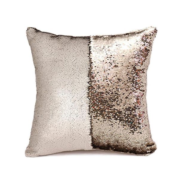 Mermaid Colour Changing Sequin Pillow Cushion - Matte Ivory &amp; Beige