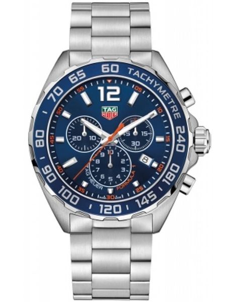 Tag Heuer Formula 1 Quartz Chronograph Blue Dial Steel Men's Watch