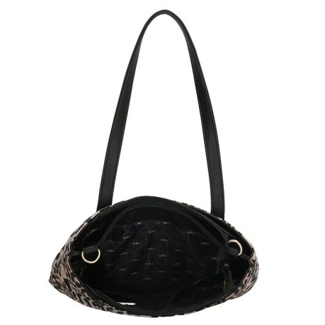 Guess Vikky Black Pebbled Slouchy Tote Bag