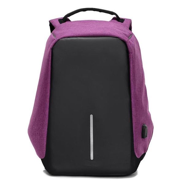 FCG Anti-Theft Backpack with USB Port - Purple