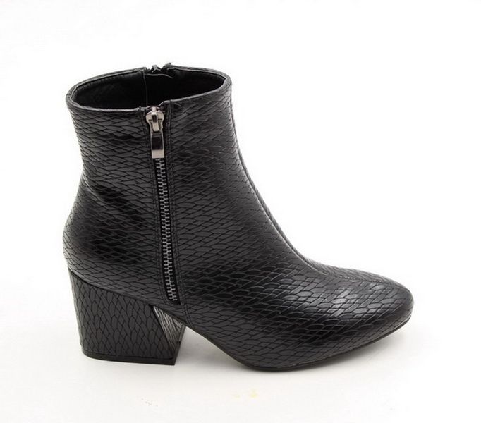 Lamara Lady Gaga Block Heel Ankle Boot Black