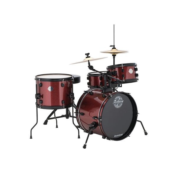 Ludwig 4 Piece Pocket Drumset- Wine Red Sparkle