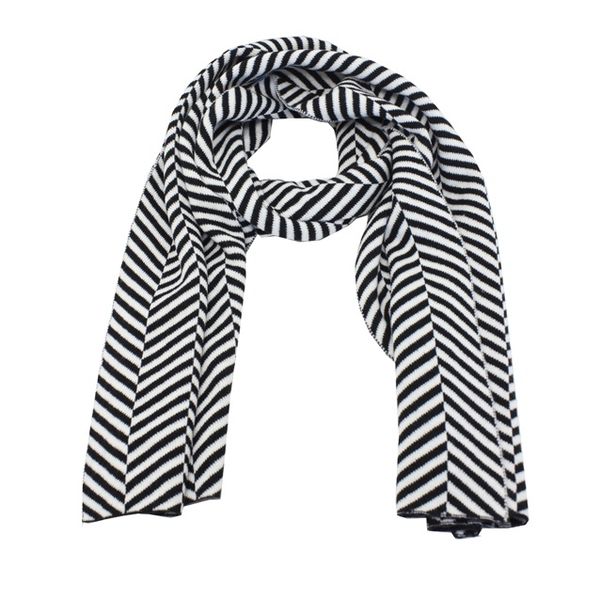 Blackcherry Women's Stripe Woven Scarf - Black/White