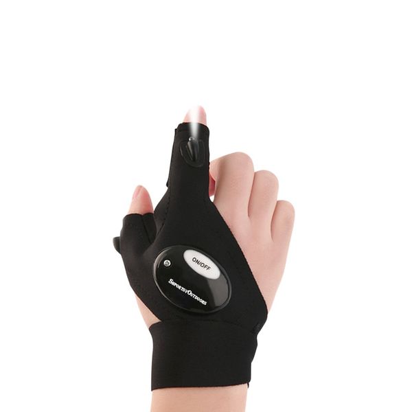 LED Flashlight Torch Finger Glove Waterproof - Right Hand
