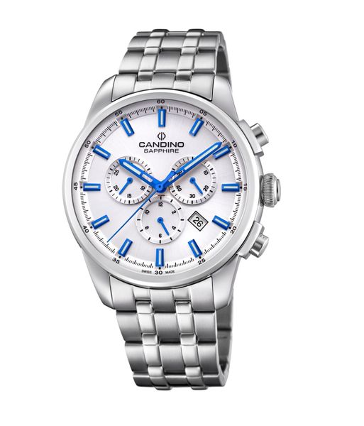 Candino Swiss Made Mens Chrono Stainless Steel Watch - Sport Elegance