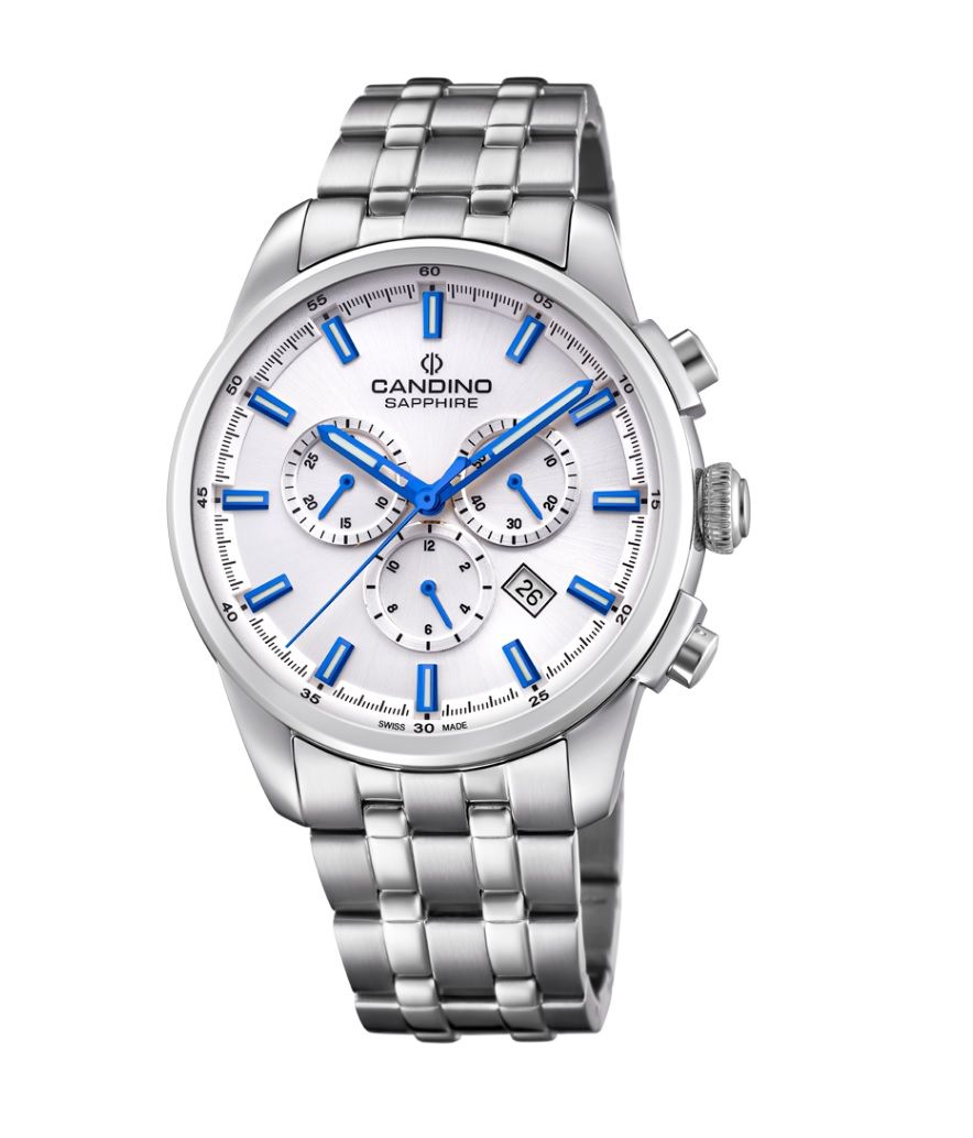Candino Swiss Made Mens Chrono Stainless Steel Watch Sport Elegance