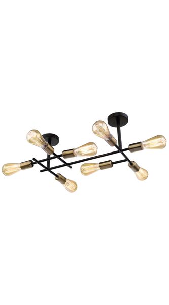 Black and Satin Brass Ceiling Light CF058/8