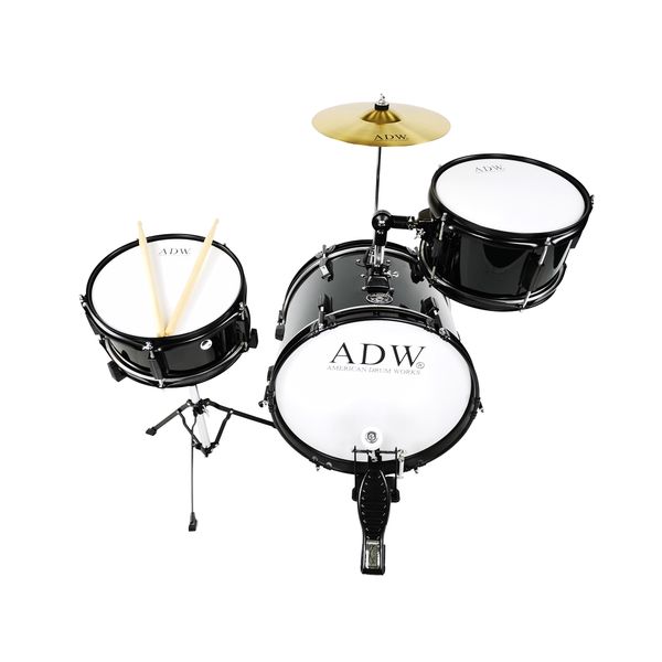 ADW 3Pc Junior Drum Set W/Cymbal-Black