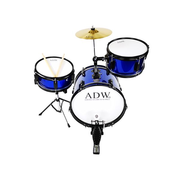 ADW 3Pc Junior Drum Set W/Cymbal-Blue