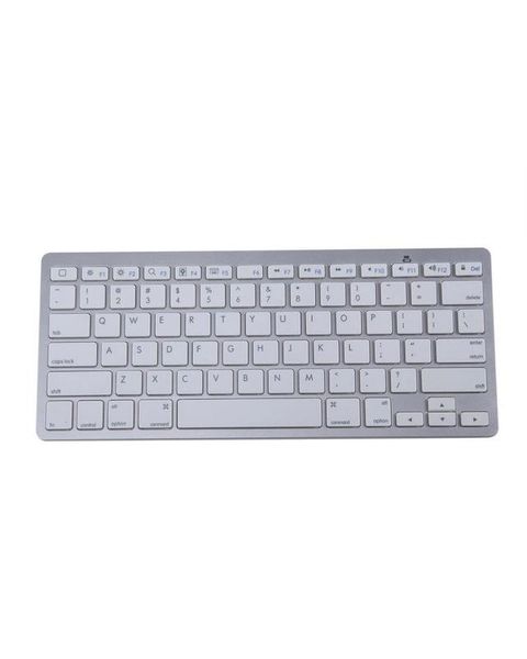 Ultra-slim Wireless Bluetooth Keyboard For PCs, Apple &amp; Android - Silver