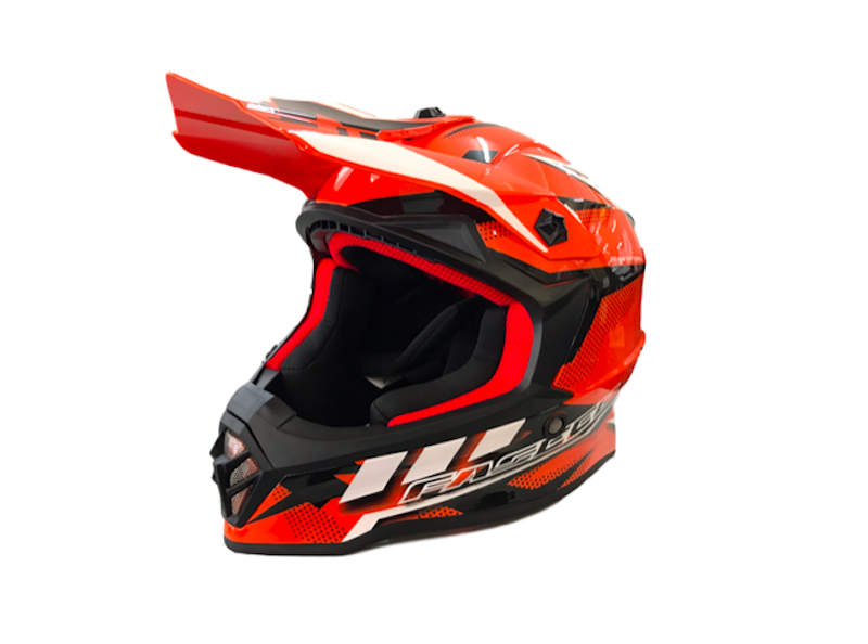 Faseed 608 Kids Orange/White/Black Helmet image