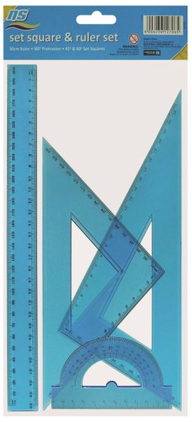 NS Set Square and Ruler Set - Large 4 Pieces