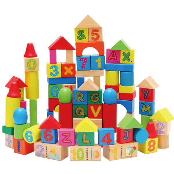 Colorful Alphanumeric Toy Blocks - 100 Piece