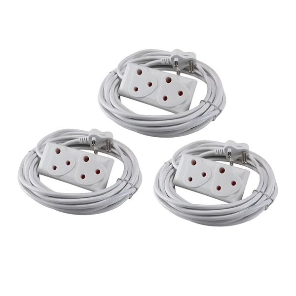 Bulk 3 x 10m Extension Cord With A Two-Way Multi-Plug Extension Lead