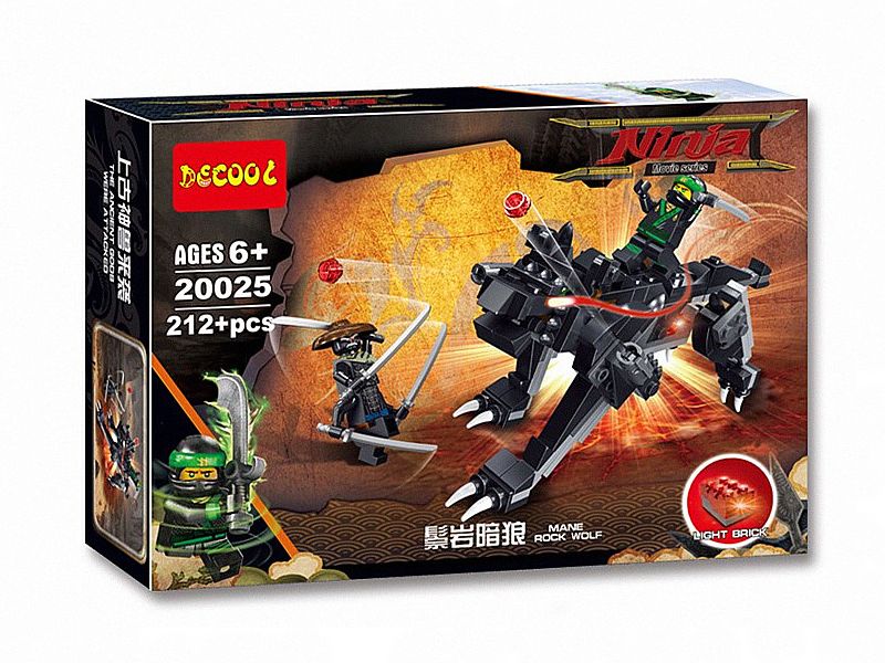 Decool 20025: Light Brick Ninja Series Mane Rock Wolf
