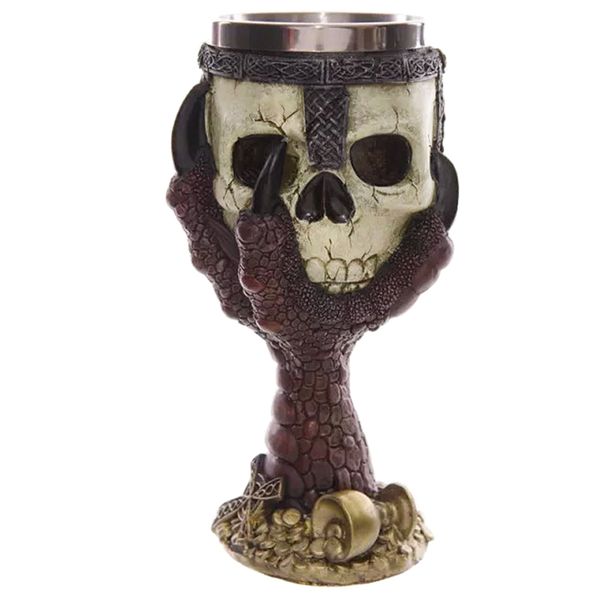 Creative Stainless Steel 3D Skull Goblet - Hawk Red Feet