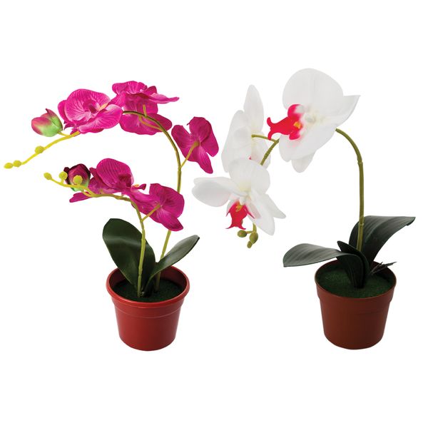 Artificial Orchid Flower-In-Pot - 15cm Assorted