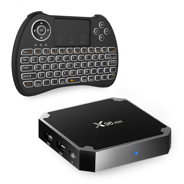X96 Mini Android Media TV Box with H9+ Backlit Keyboard - 2GB RAM