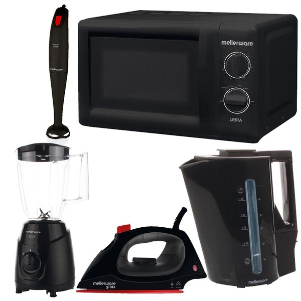 Mellerware 5 Piece Black Kitchen Set