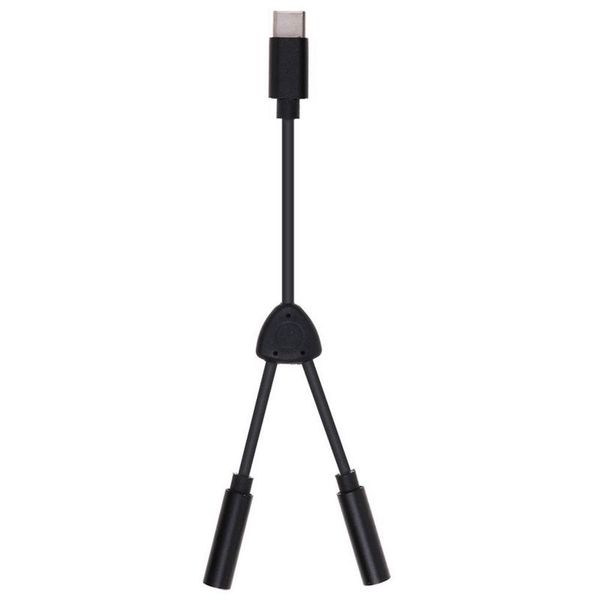 Y Splitter Type C Male to Dual 3.5mm Female Adapter Cable.