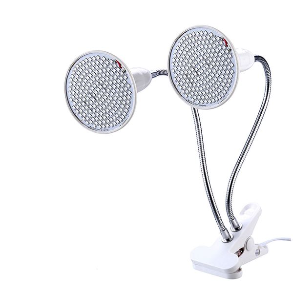 Dual Head 200 LED Plant Flower Grow Light Set with Desk Clip Holder