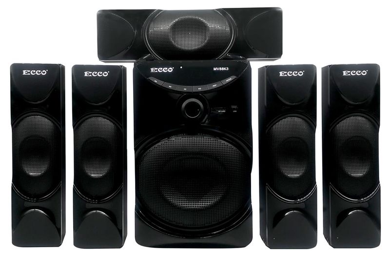 ECCO 5.1CH Home Theatre Speaker System MP3/USB/SD/FM/LED - MV88K3