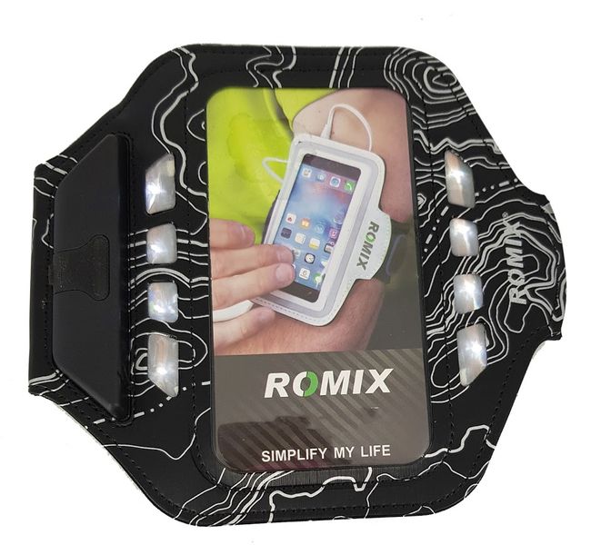 SmartPhone Arm Band Romix LED - 4.7inch - Black/White