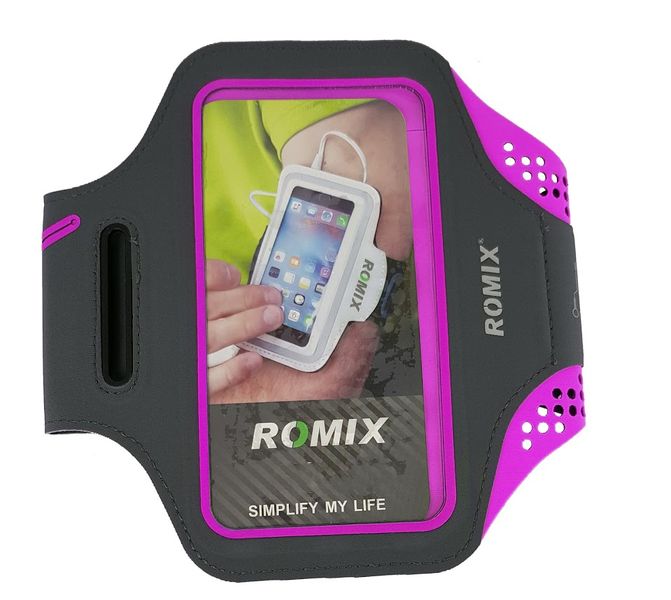 SmartPhone Arm Band Romix - 5.5inch - Grey/Pink