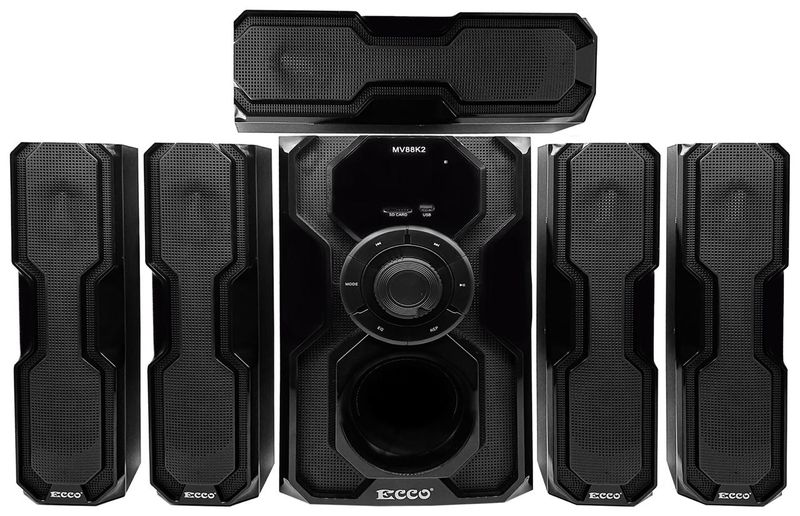 ECCO 5.1CH Home Theatre Speaker System MP3/USB/SD/FM/LED - MV88K2