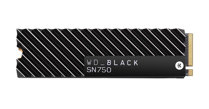 WD Black 500GB SN750 NVME M.2 2280 SSD - With Heatsink
